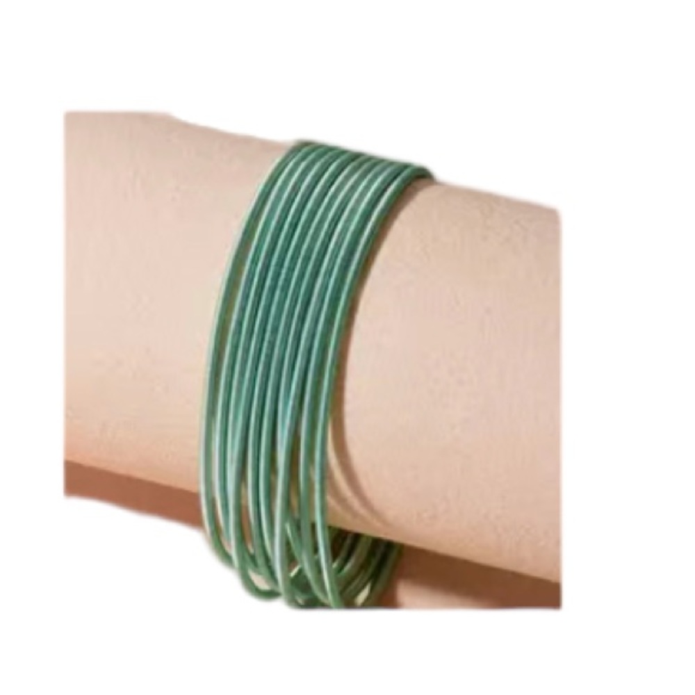 Set of Light Green Stretchy Spring Bracelets
